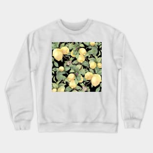 Watercolor big lemon on black Crewneck Sweatshirt